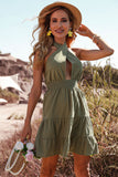 Halter Army Groene Zomerjurk Backless