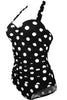 Afbeelding in Gallery-weergave laden, Plus Size Zwart Wit Polka Dots Badmode