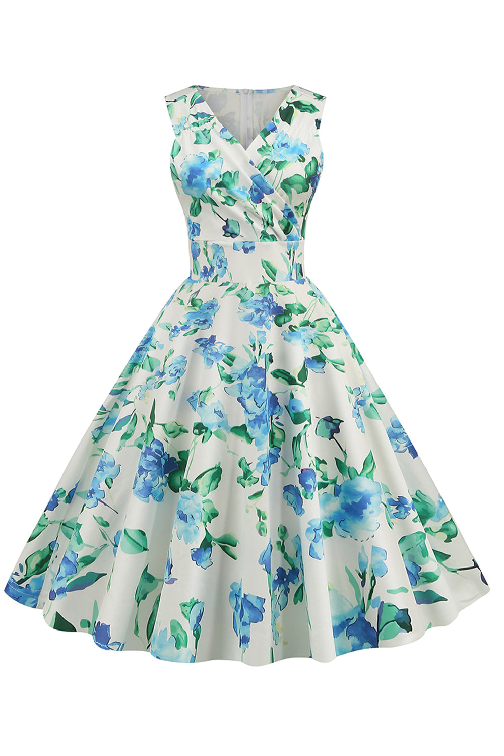 V Hals Lichtblauwe Jaren 1950 Vintage Jurk