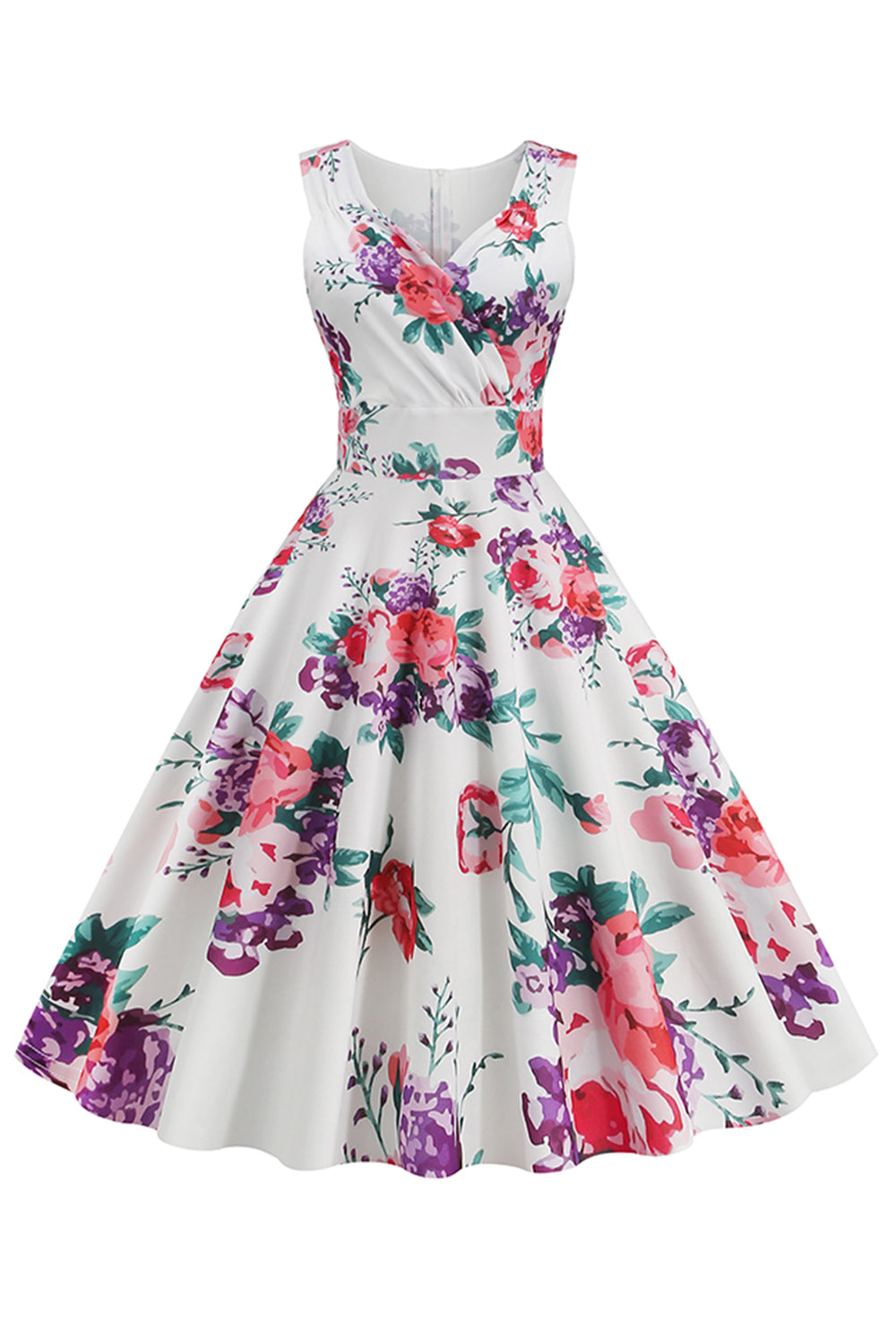 V Hals Lichtblauwe Jaren 1950 Vintage Jurk