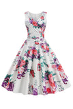 V Hals Lichtblauwe Jaren 1950 Vintage Jurk