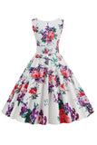 V Hals Lichtblauwe Jaren 1950 Vintage Jurk