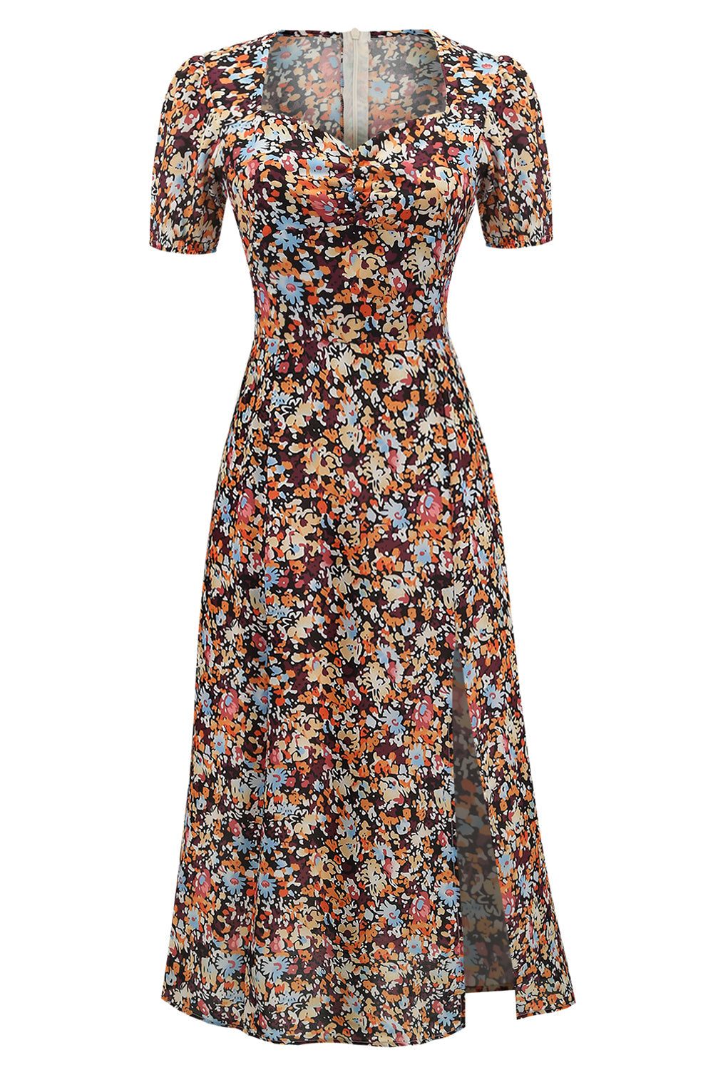 V Hals Floral 1950s Vintage Jurk
