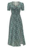 V Hals Floral 1950s Vintage Jurk