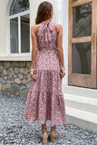 Slim Fit Halter Bloemen Zomerjurk