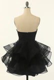 Strapless Tule Little Black Jurkje / Haar