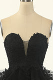 Strapless Tule Little Black Jurkje / Haar