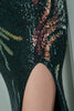 Afbeelding in Gallery-weergave laden, Een schouder Donkergroene Pailletten Avondjurk