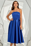 Koningsblauw Strapless Homecoming Jurk