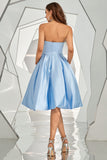 Hemelsblauw Strapless Homecoming Jurk