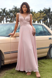 Blush Appliques Chiffon Galajurk