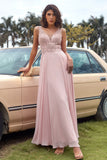 Blush Appliques Chiffon Galajurk