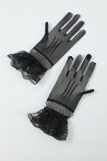 Zwarte haarspelden en handschoenen 1920s Accessoires Sets