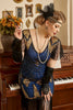 Afbeelding in Gallery-weergave laden, Zwarte Zes Stuks Wrap Zendspoel 1920s Accessoires Set