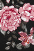 Afbeelding in Gallery-weergave laden, Zwarte vintage jurk met bloemenprint en riem