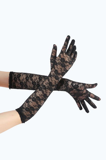 Black Lace Gatsby Party handschoenen