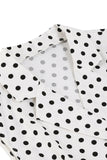 Witte Polka Dots Revers Hals jaren 1950 Jurk