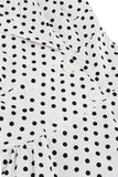 Witte Polka Dots Revers Hals jaren 1950 Jurk