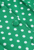 Afbeelding in Gallery-weergave laden, Groene Revers Hals Polka Dots Swing jaren 1950 Jurk