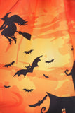 V-hals lange mouw Jack-o-lantaarn print Halloween Retro Jurk