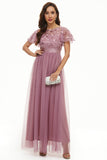 Pailletten Tulle Moeder van Bruid Jurk