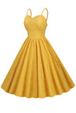 Hepburn Retro Hoge Taille Geel 1950s Jurk