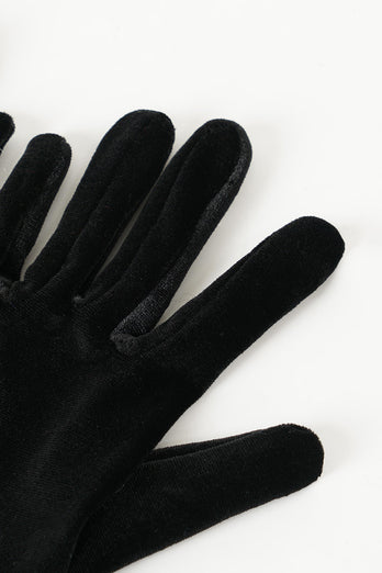 Zwarte Fluwelen Handschoenen
