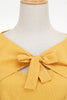 Afbeelding in Gallery-weergave laden, Nep tweedelige opengewerkte strik pofmouw Vintage jurk