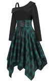 Groene Geruite Halloween Vintage Jurk