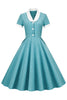 Afbeelding in Gallery-weergave laden, A lijn V-hals Blush Vintage jurk met knoop