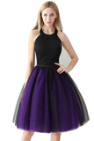 Tweekleurige stiksels 7-laags mesh tule tutu rok