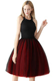 Tweekleurige stiksels 7-laags mesh tule tutu rok