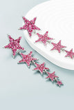 Fuchsia Five-Pointed Stars Prom Oorbellen