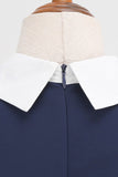 Jewel Neck Navy jaren 1950 Jurk met Bowknot