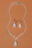 Strass Drop Bruids Oorbellen Ketting Set