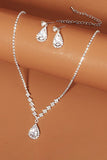 Strass Drop Bruids Oorbellen Ketting Set