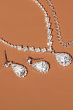 Strass Drop Bruids Oorbellen Ketting Set