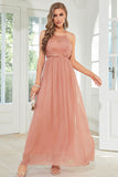 Blush Halter A Line Galajurk