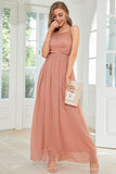 Blush Halter A Line Galajurk