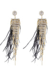 Kistje Feather Strass Lange Oorbellen