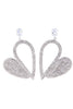 Afbeelding in Gallery-weergave laden, Mode zilveren hart strass bungelende oorbellen voor vrouwen