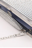 Zilveren strass avond clutch tas