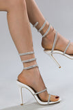 Strass Toe Stiletto Witte Hoge Hakken