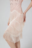 Blush Pailletten 1920s Jurk met Franjes