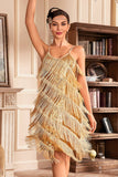 Royal Blue Spaghetti Straps Fringed Roaring 20s Great Gatsby Jurk