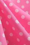 Roze Polka Dots Korte Mouwen 1950s Jurk