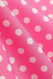 Koude Schouder Polka Dots Roze Jaren 1950 Jurk