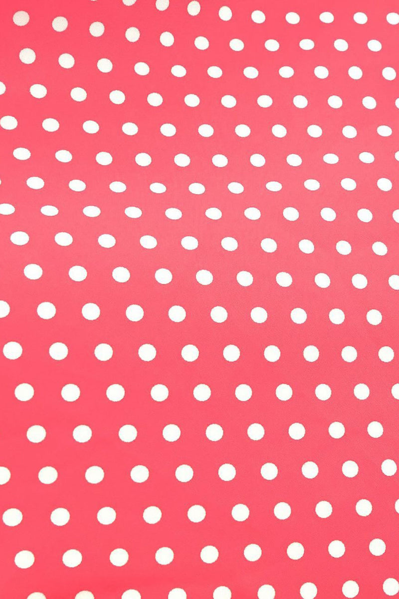 Afbeelding in Gallery-weergave laden, Roze Rode Polka Dots Pofmouwen 1950s Jurk