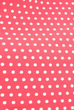 Roze Rode Polka Dots Pofmouwen 1950s Jurk