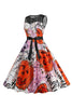 Afbeelding in Gallery-weergave laden, Halloween pompoen bedrukte oranje vintage jurk
